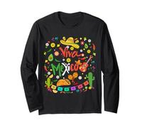 Womens Shirts Viva Mexico Mexican Independence Day V-Neck Long Sleeve T-Shirt
