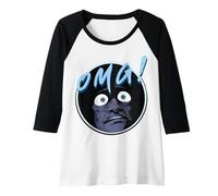 Womens Shocked Face s O.M.G Graphic s Retro Comic Style Raglan Baseball Tee