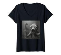 Women's Shocked Octopus Underwater Encounter V-Neck T-Shirt