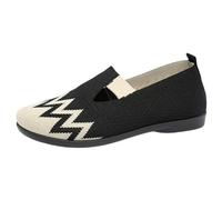 Womens Shoe Shaped Shoes Soft Soled Middle and Elderly Footwear Slip On Old Cloth Shoes Flat Soled Black