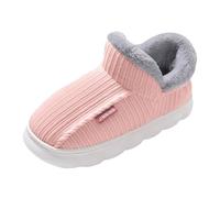 Women's Shoes 42 5 Men's and Women's Models of Cotton Slippers Winter Package with Cotton Shoes for Indoor Use, Non-Slip, Thickened, Warm, Cotton Slippers, Diabetic Shoes, Velcro Women, pink, 5 UK