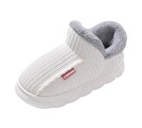Women's Shoes 42 5 Men's and Women's Models of Cotton Slippers Winter Package with Cotton Shoes for Indoor Use, Non-Slip, Thickened, Warm, Cotton Slippers, Diabetic Shoes, Velcro Women, White, 8.5 UK