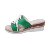 Women's Shoes 43 Trainers Women's Slippers Front Casual Large Size Thick Bottom One Word Casual Slippers Shoes Women Dots, Green, 9 UK