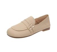 Womens Shoes 6.5 Spring Summer and Autumn Single Shoes Flat Women's Casual Flat Shoes Womens Navy Flat Shoes (Khaki, 4.5)