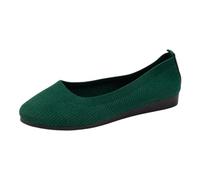 Women's Shoes Black Heel Women's Ballet Flats Slip-On Shoes Non-Slip Knitted Trainers Comfortable Breathable Summer Sporty Women Flat Shoes Comfort Shoes with Wheels Women 42, Dark green, 5 UK