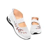 Womens Shoes Clearance Trainers for Women Wide Fit Wedge Walking Sneakers Casual Non Slip Walking Shoes Lightweight Low Top Slip on Orthopedic pallets for Sale Liquidation unclaimed White 5