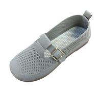 Womens Shoes Ethnic Casual Shoes Summer Fashion Hollow Breathable Flat Heel Soft Sole Casual Shoes Ballerina Shoes for Women Soft (Grey, 4.5)