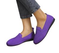Womens Shoes Ethnic Casual Shoes Summer Fashion Hollow Breathable Flat Heel Soft Sole Casual Shoes Flat Cabin Crew Shoes (Purple, 7)