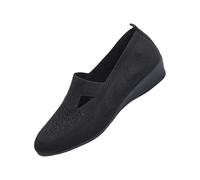 Womens Shoes Ethnic Casual Shoes Summer Fashion Hollow Breathable Flat Heel Soft Sole Casual Shoes Womens Navy Flat Shoes Size 6 (Black, 6.5)