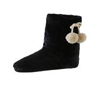 Women's Shoes Home Cotton Shoes Medium Running Floor Cotton Boots Can Be Warm Socks Cotton Shoes Women's Lambskin Lined, black, 8.5 UK
