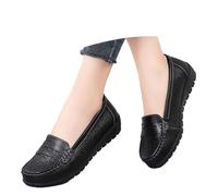 Women's Shoes Leather Flat Boat Shoes Vintage Slipper Low Shoes Summer Non-Slip Loafers Flat Hiking Shoes Leisure First Walking Shoes Single Shoes Lightweight Trainers for Seniors