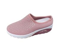 Women's Shoes Leopard Print Orthopaedic Shoes Air Cushion Slippers Open Back Hiking Shoes Mesh Breathable Sandals Air Cushion Slip On Walking Shoes Outdoor Glitter Shoes Women's Heel, pink, 5 UK
