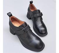 Womens Shoes medium high heel women shoes round goose head single minority work commuting single shoes