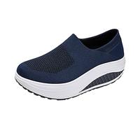 Women'S Shoes Rocker Soles Mesh Breathable Platform Lightweight Mesh Shoes Women Waterproof Anti-Slip Trekking Sneaker Lightweight Breathable Sneaker Sport Walking Trainer Gym Tennis Trainer