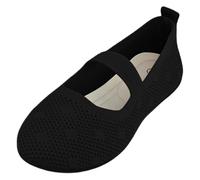 Women's Shoes, Slip On Barefoot Shoes with Elastic Band, Comfortable Walking Shoes, Knitted Upper, Lightweight Low Shoes with Zero-Drop Solhe Lightweight Dance Shoes, Casual Ballet Flats, black, 7 UK