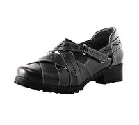 Women's Shoes Summer 2026 Leisure Women's Four Seasons Plain Non-Slip Square Heels Round Toe Sandals Elegant Breathable Outdoor Lightweight Shoes, black, 8.5 UK