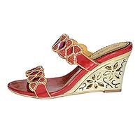 Womens Shoes Summer Beach Rhinestone Dress Sandals Comfortable Gladiator Bohemia Slip On High Heels Sandals Shoes