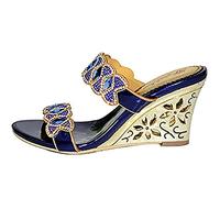 Womens Shoes Summer Beach Rhinestone Dress Sandals Comfortable Gladiator Bohemia Slip On High Heels Sandals Shoes