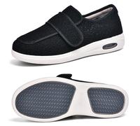 Women's Shoes Wide Widths Adjustable Orthopedic with Removable Memory Foam Insoles,Lightweight Walking Shoes for Seniors Swollen Feet Memory Foam(A9907) Black