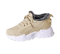 Women's Shoes Winter 36 Cotton Shoes Women's Edge Large Women's Boots Cold Resistant Warm Cotton Boots Thickened with Velvet Warm Shoes Women Waterproof, khaki, 5 UK