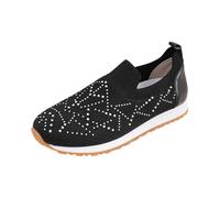 Women's Shoes with Closed Toe, Hiking Shoes for Indoor and Outdoor Use, Spring Platform, Non-Slip, Casual, Comfortable Mesh, Soft Sole, Breathable, Flat Cool Shoes, black, 8.5 UK