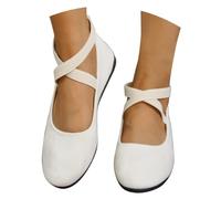 Womens Shoes, Women's Low Wedge Ballet Flats Pumps Fashion Comfortable Slip on Flat Shoes Pointed Toe Elastic Crisscross Strap Ballerina Wide Fit Ladies Formal Casual Loafers Dress Shoe