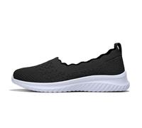 Women's Shoes Women's Walking Shoes Elastic Knit Lightweight Comfort Slip on Breathable Yoga Sneakers White
