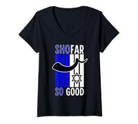 Womens Shofar So Good Funny Jewish Shofar Humor Rosh Hashanah V-Neck T-Shirt