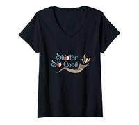 Womens Shofar So Good Funny Rosh Hashanah Jewish New Year Holiday V-Neck T-Shirt