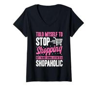 Women's Shopping Shopaholic V-Neck T-Shirt