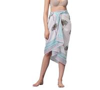 Women's Short 100% Cotton Hand Block Sarongs Beach Wrap Sheer Bikini Colors Wraps Chiffon Cover Ups for Swimwear Sarong Skirt