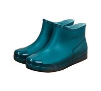 Womens Short Ankle Rain Boots Slip On Glossy Walking Gardening Shoes