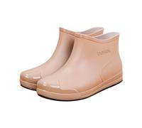 Womens Short Ankle Rain Boots Slip On Glossy Walking Gardening Shoes