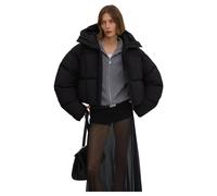 Women's Short Black Puffer Jacket with High Collar for Winter Estro Er00117988 - female - Estro - Winter Jackets - Black - M - Jackets M