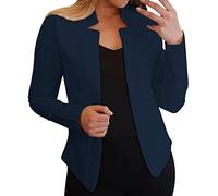Women's Short Blazer Women's Jacket Elegant Short Business Short Jacket Blazer Elegant Coat Autumn Short Women's Blazer Women's Blazer Sporty Elegant Suits & Jackets Boucle Blazer, navy, XL