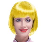 Womens Short Bob Wig Fancy Dress Party Wigs Ladies Long Bob Christmas Party Costume Wig ( Short Yellow One Size )