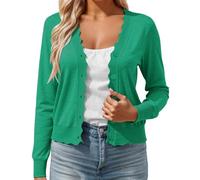 Women's Short Cardigan V-Neck - Chic and Elegant Cardigan with Buttons Long Sleeve Casual Coats Solid Color Soft Slim Fit Jackets Comfortable Versatile Autumn Winter Jacket