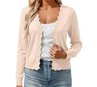 Women's Short Cardigan V-Neck - Chic and Elegant Cardigan with Buttons Long Sleeve Casual Coats Solid Color Soft Slim Fit Jackets Comfortable Versatile Autumn Winter Jacket