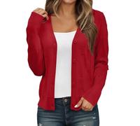 Women's Short Cardigan V Neck Knitted Cardigan for Long Sleeves Chic and Elegant with Buttons Casual Coat Loose Fit Warm Versatile Jacket Autumn Winter Soft Comfortable Jackets