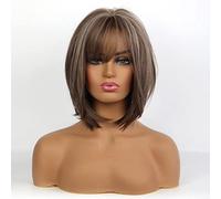 Women's Short Curly Wavy Wig,Middle Part Curly Synthetic Hair Short Layered Wig Shoulder Length Hair for Daily Party Cosplay Use Halloween Wigs for Women Cosplay Party