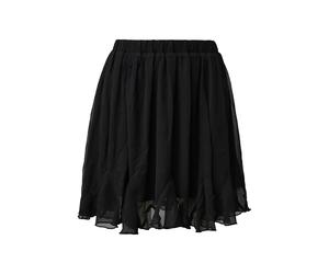 Women's Short Flared Chiffon Ruffle Skirt QS Noir 44