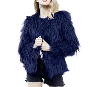 Women's Short Fur Jacket, Wedding Solid Color, Fleece Faux Fur Plush Jacket, Fluffy Winter Jacket, Large Sizes, Cozy Jacket, Oversized Y2K Fur Jacket, Elegant Festive Teddy Jacket, Streetwear, navy