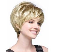 Women's Short Hair Is Fluffy And Realistic, With Short Straight Hair And Synthetic Fiber Hair-golden-10inches-1 PC