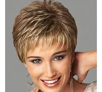 Women's Short Hair Is Fluffy And Realistic, With Short Straight Hair And Synthetic Fiber Hair-golden brown-10inches-1 PC