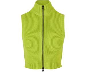 Women's short knit sleeveless jacket Urban Classics Jaune M