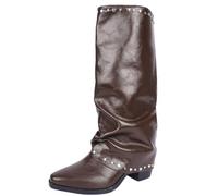 Women's Short Lace-Up Boots Biker Style Block Heel Leather Look Winter Boots | Fashionable suede look slip-on boots sturdy heel suitable for city walks autumn and winter outfits