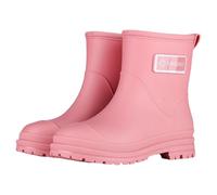 Women's Short Leg Wellington Boots Easy Slip On Snow Rain Waterproof Wellies Short Chelsea Non-Slip Rain Boots Fashion Baggy Wide Fit Outdoor Mucker (Pink, 5.5)