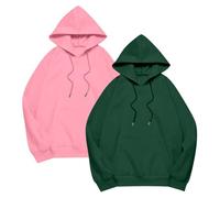 Women's Short Long Sleeve Jacket Mid Season Large Size Sweatshirts Set of 2 Casual Hoodies Drawstring Coat with Hood Coats Solid Colour Sweatshirt Simple Loungewear 2pcs, Light Green, 4XL