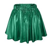Women's Short Pleated High Waist Plain Sequin Skirt for Loose Metallic Skater Mini Pleated Flared Shiny Sequins Trapeze