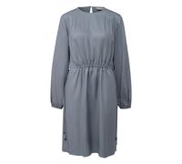 Women's Short Pleated Viscose Twill Flared Dress Round Neck COMMA Gris 44